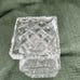 Vtg Heavy Glass Crystal Decanter Square Stopper Liquor Bottle Diamond Pattern