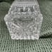 Vtg Heavy Glass Crystal Decanter Square Stopper Liquor Bottle Diamond Pattern