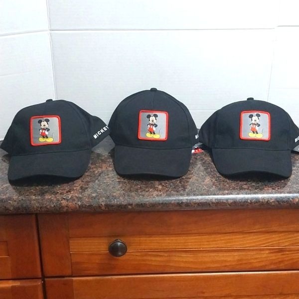 3 Family DISNEY Mickey Mouse Caps...NEW