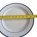 Maitre D by ONEIDA Dinner Plates Porcelain White with Two Blue Rings Set of 3