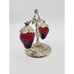 Strawberry Salt and Pepper Shakers Ruby Red Glass Japan EP ZINC Vtg Rare