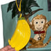 Original by Sharif 1827 Monkey Purse with matching removable banana coin purse