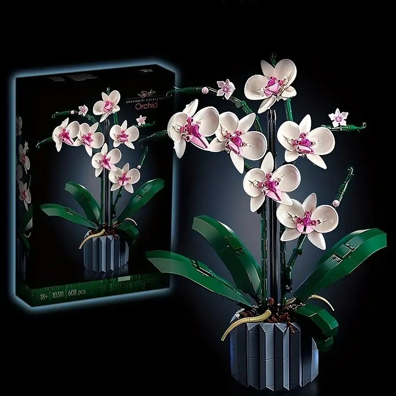 Orchid Flowers Potted Building Blocks