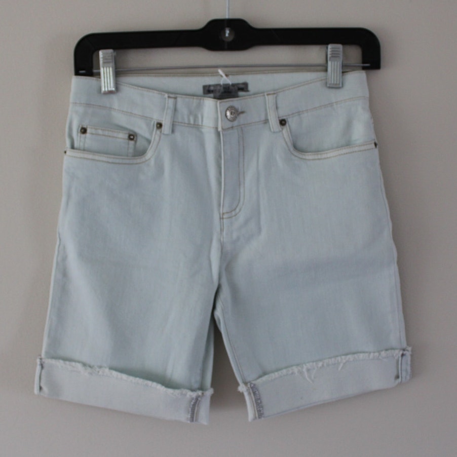 NWT Bonpoint Boys Lars Raw Edge Cuffed Hem Light Blue Denim Jean Shorts 12