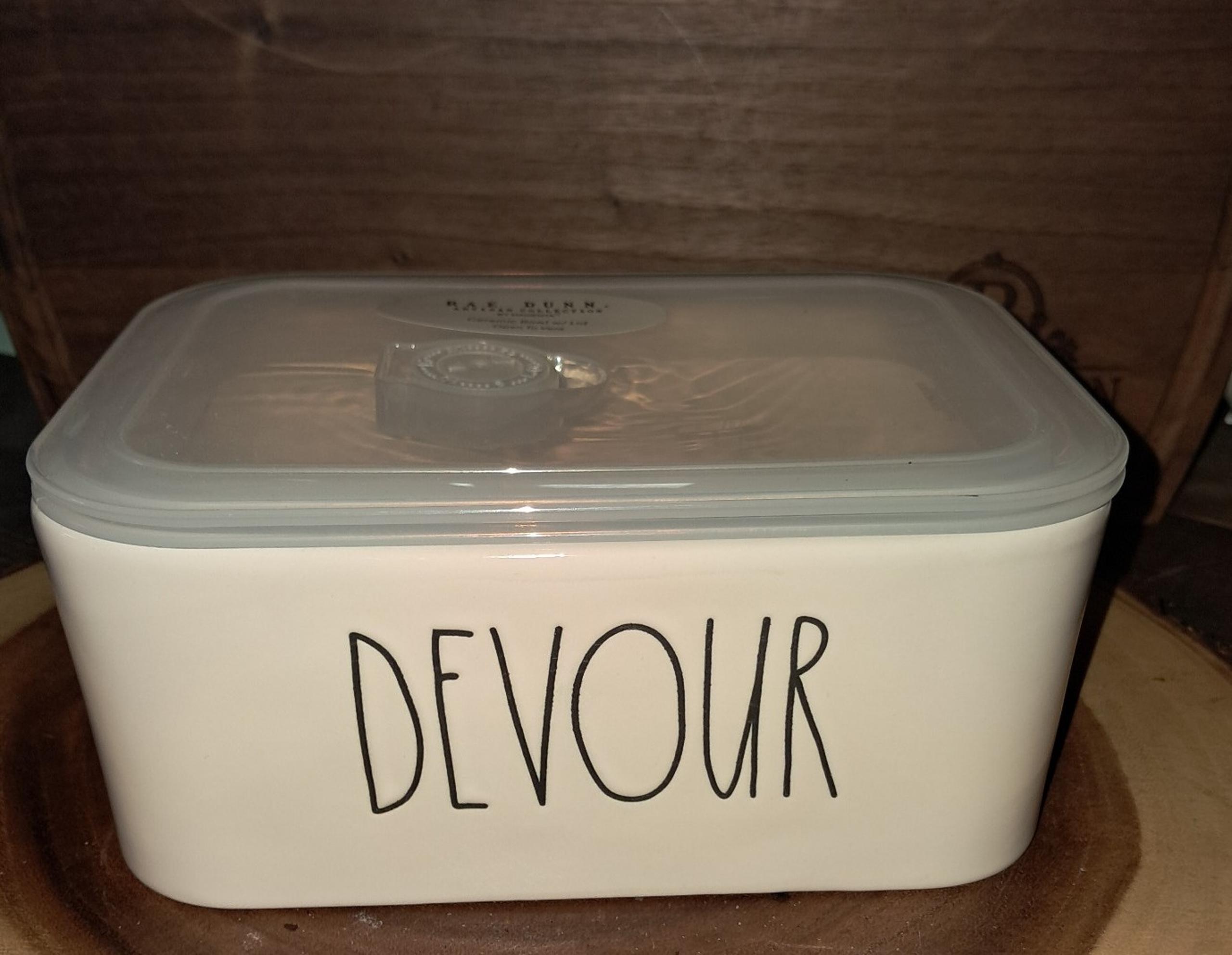 New! Rae Dunn DEVOUR ceramic food storage