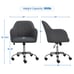 Alden Designs Velvet Mid-Back Task Chair with Armrests, Gray