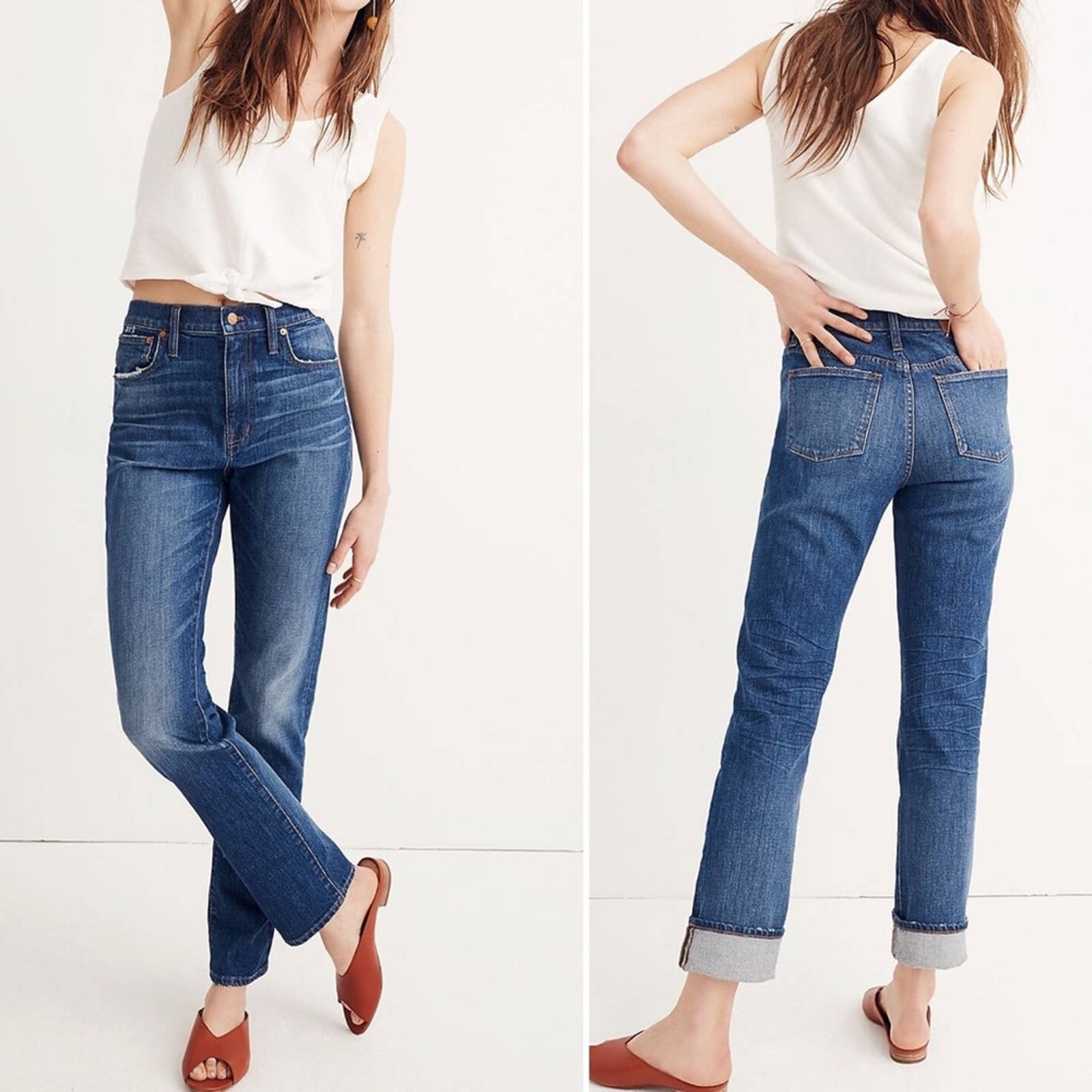 Madewell The High-Rise Slim Boyfriend Jeans Size 23 Women's Blue Denim Relaxed