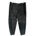 Vintage Y2K Black Leather Elastic Waist Structured Goth Retro Witch Ankle Pants