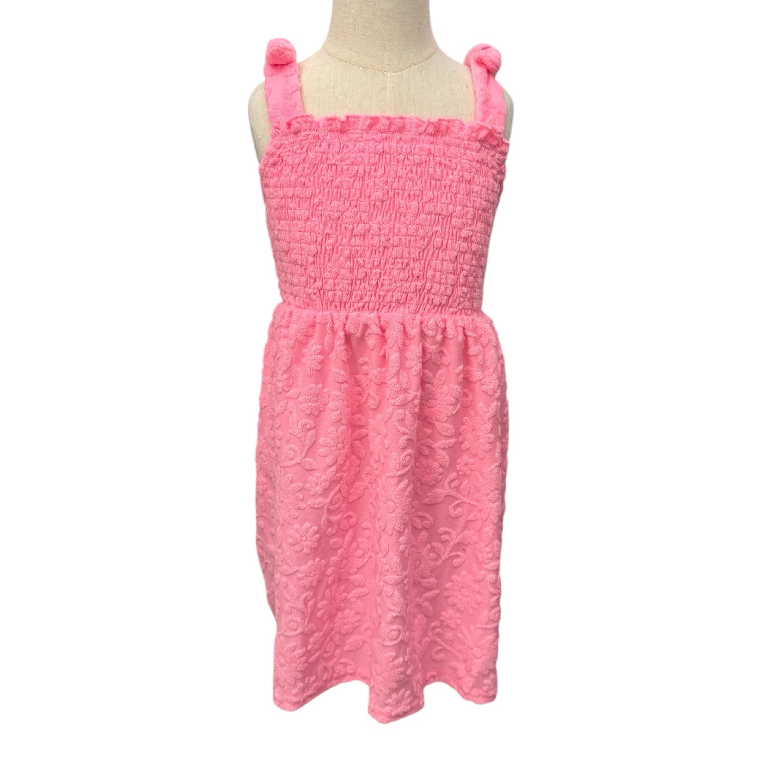 Nicole Miller New York Girl’s Size 6 Hot Pink Terry Clothing Dress Pool Coverup