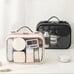 Transparent Travel Toiletry and Cosmetic Organizer Bag with Zippers and Handle