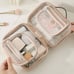 Transparent Travel Toiletry and Cosmetic Organizer Bag with Zippers and Handle