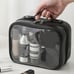 Transparent Travel Toiletry and Cosmetic Organizer Bag with Zippers and Handle