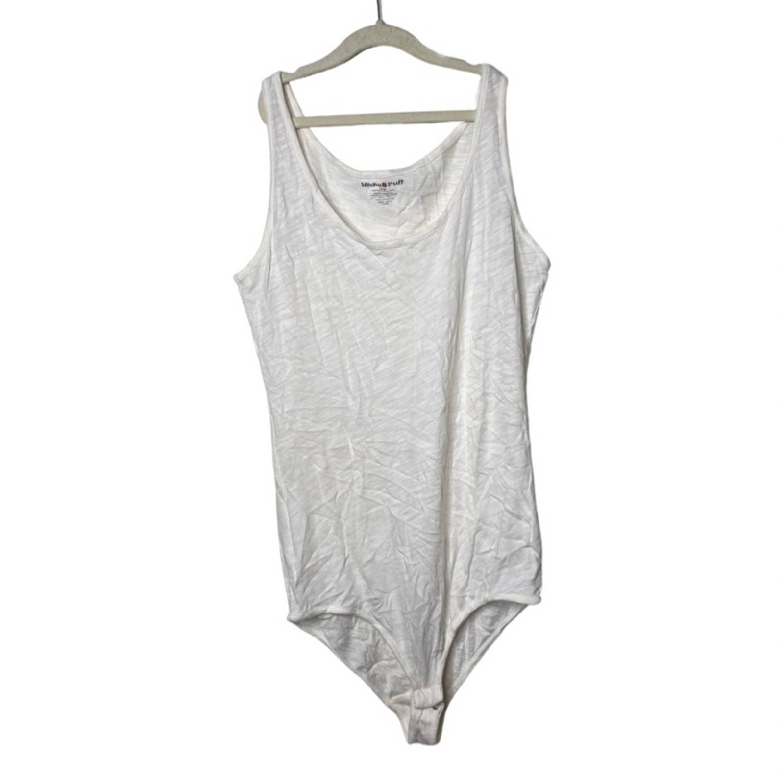 Misha and Puff Adult sleeveless bodysuit in white chiffon size XL