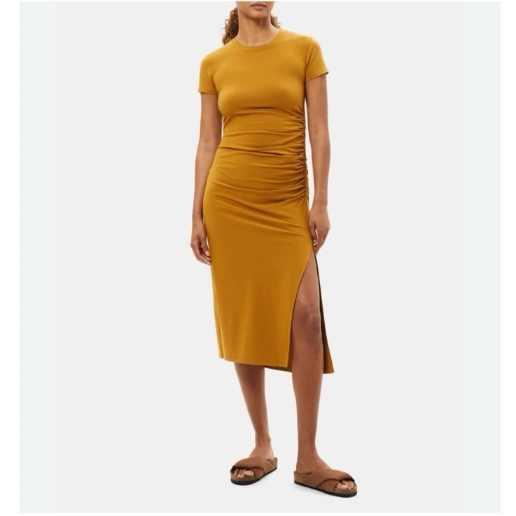 Theory Shirred Midi Dress •NWT•