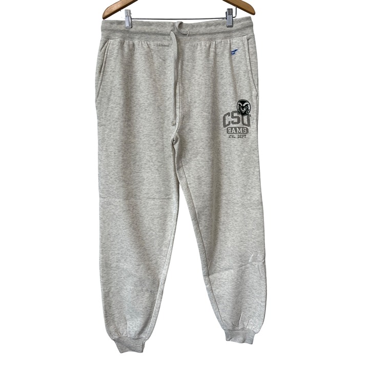 Blue 84 CSU Rams Jogger Pants Mens Large Oatmeal Gray College Gym Athleisure NEW