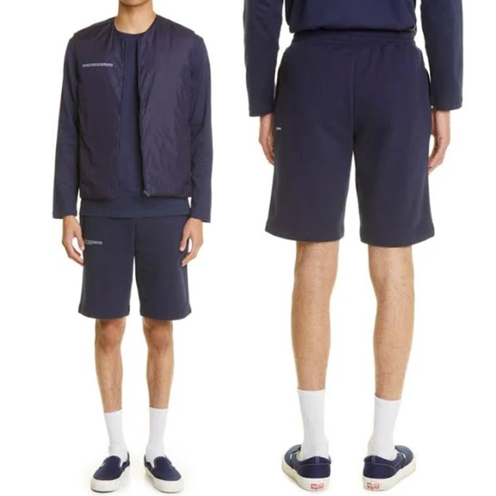 Pangaia 365 Long Navy Organic Cotton Sweat Shorts Unisex S