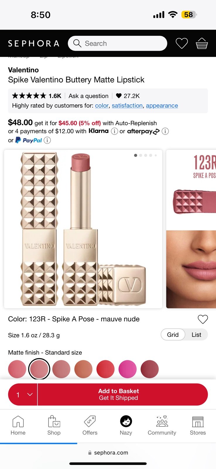 Valentino lipstick kit with refill