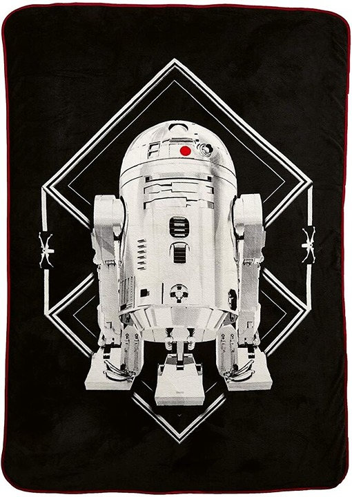 **Brand New** Star Wars Plush Blanket R2-D2 The Last Jedi Grafix Episode 8 Black