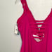 Bleu Rod Beattie Hot Pink Ruffle Lattice Plunge One Piece Swimsuit 20W