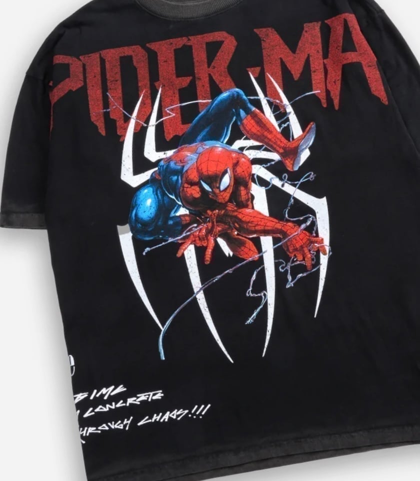 CIVIL REGIME X DARC SPORT X MARVEL SPIDERMAN “SPIDERMAN WEBS” SHIRT - X LARGE