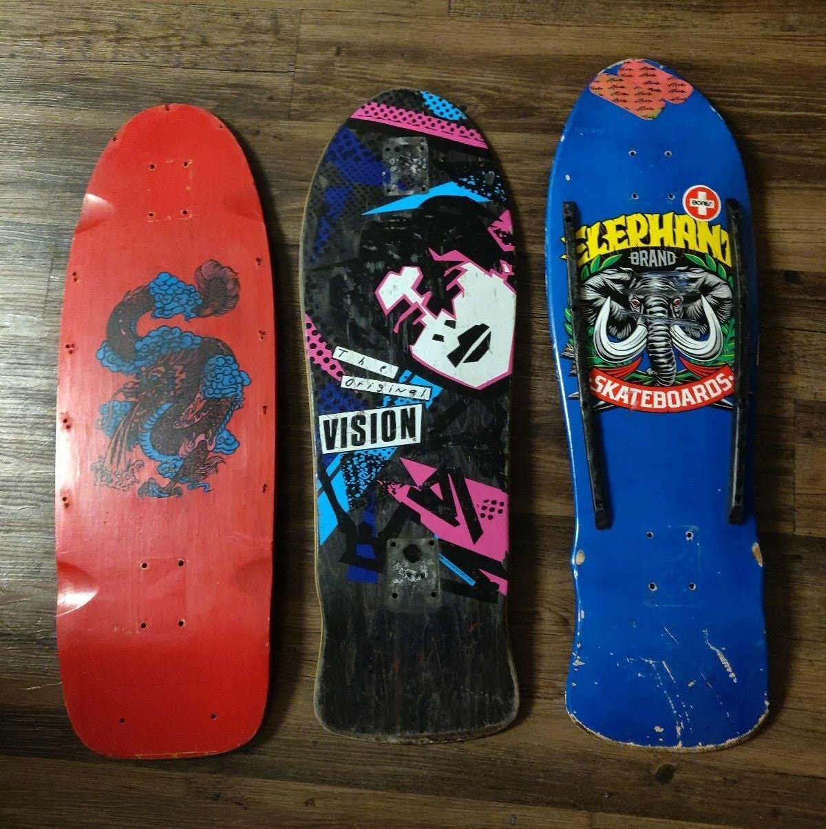 Old school vintage skateboards