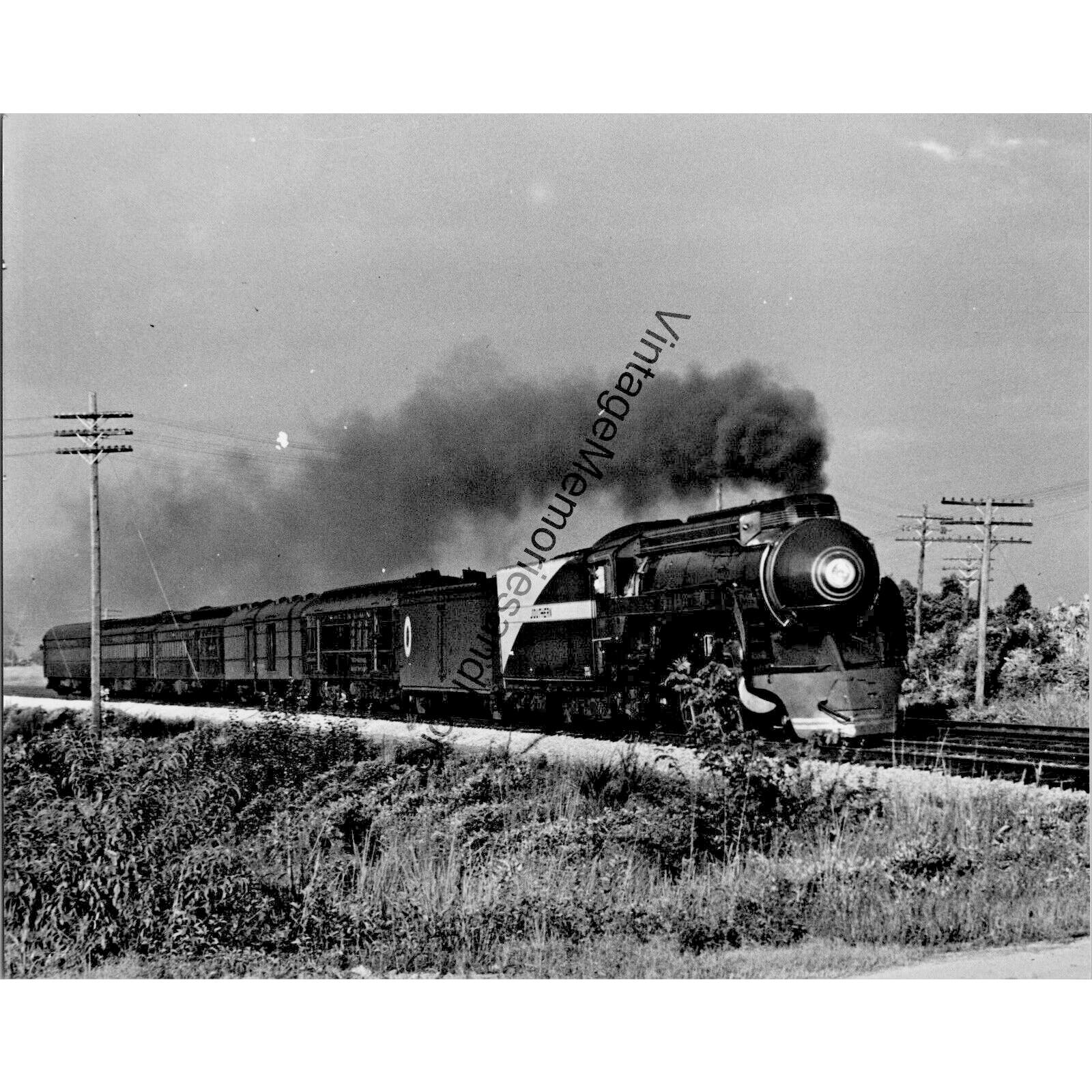 VTG 1951 Southern Steam Locomotive Engine, Neav Lulu, GA. 8 x10 Real Photo T1-1