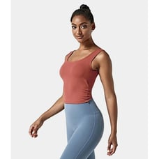 Halara Womens U Neck Backless Crossover Barre Ballet Dance Tank Top Size Large
