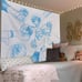 Bar Art Wall Decor, Blue Trendy Retro Cheers Cocktail Champagne Tapestry Hang