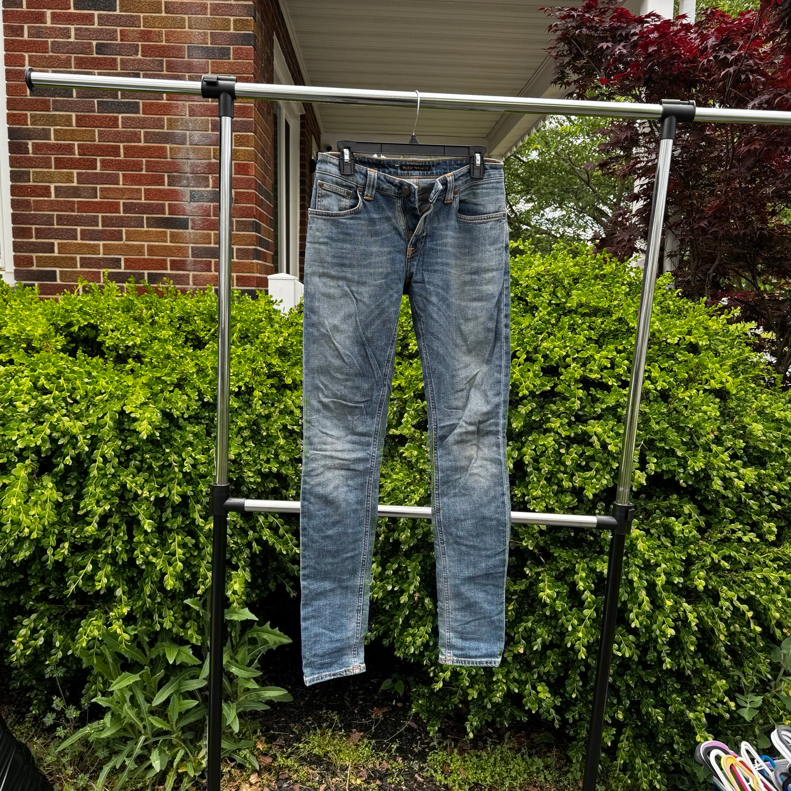 Nudie Denim Jeans Skinny Lin Fit Spring Blue Color