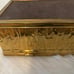 Vintage wood box covered in brass