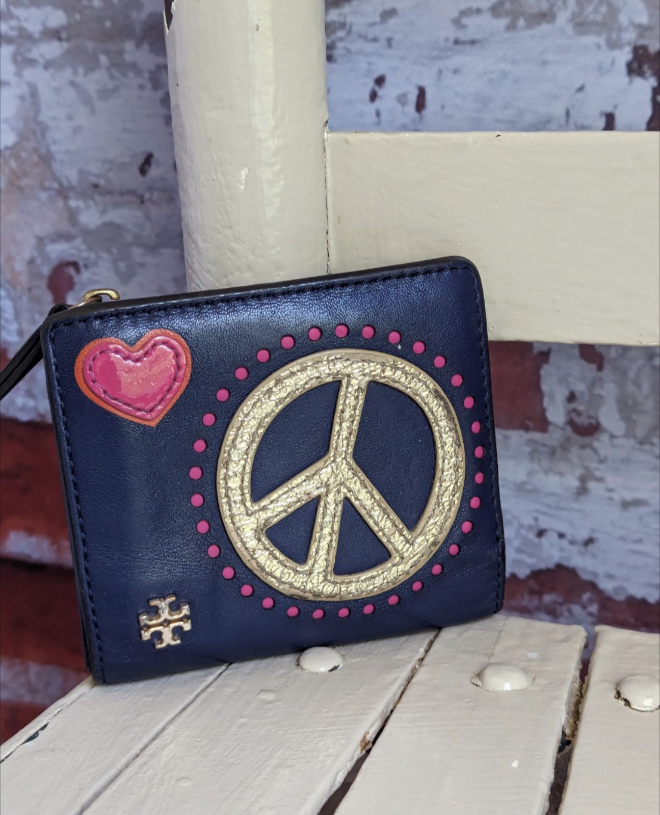 Tory Burch Peace Dove applique wallet
