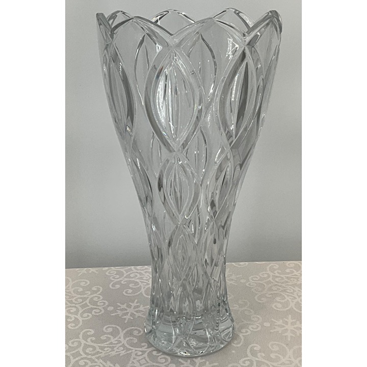 Lenox Crystal Ribbon Vase 14 Elegant Cut Glass For Floral Arrangements