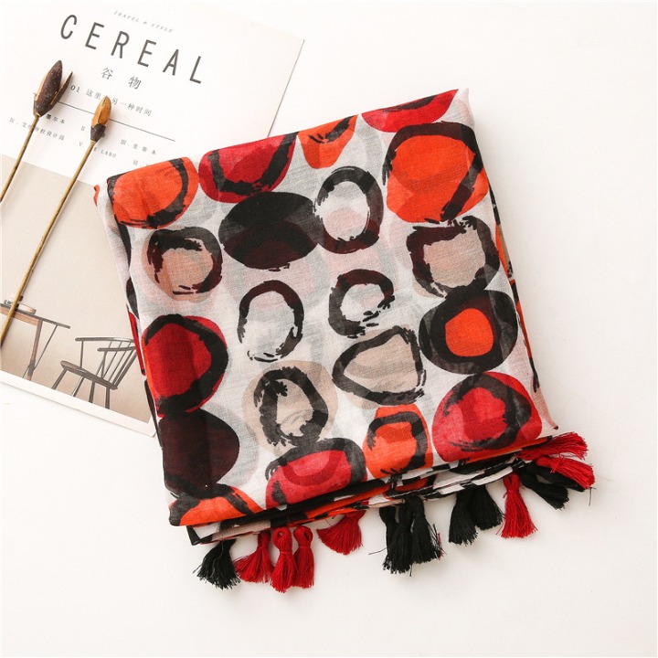 Customized Design Ladies Fashion Elegant Dots Stone Shawl Scarves Women Muffler