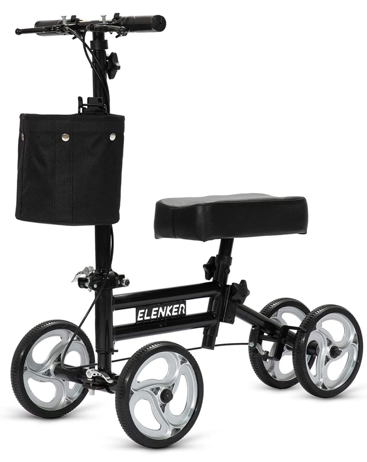 ELENKER Adjustable Steerable Knee Scooter for Foot Injuries Ankles Surgery Medic