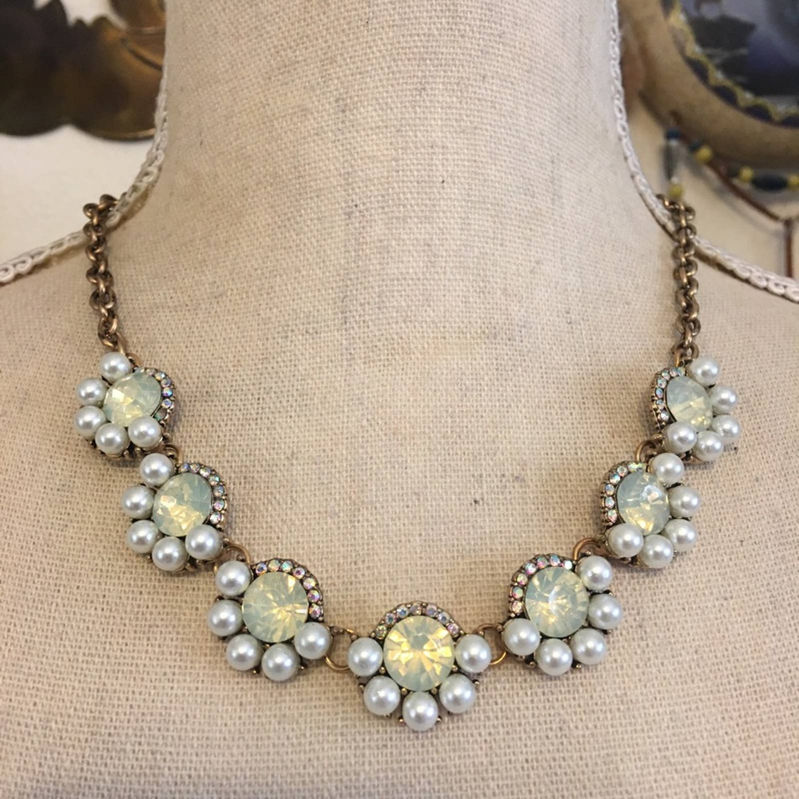 Antique style faux opal AB pearl necklace Antique style faux opal AB pearl necklace