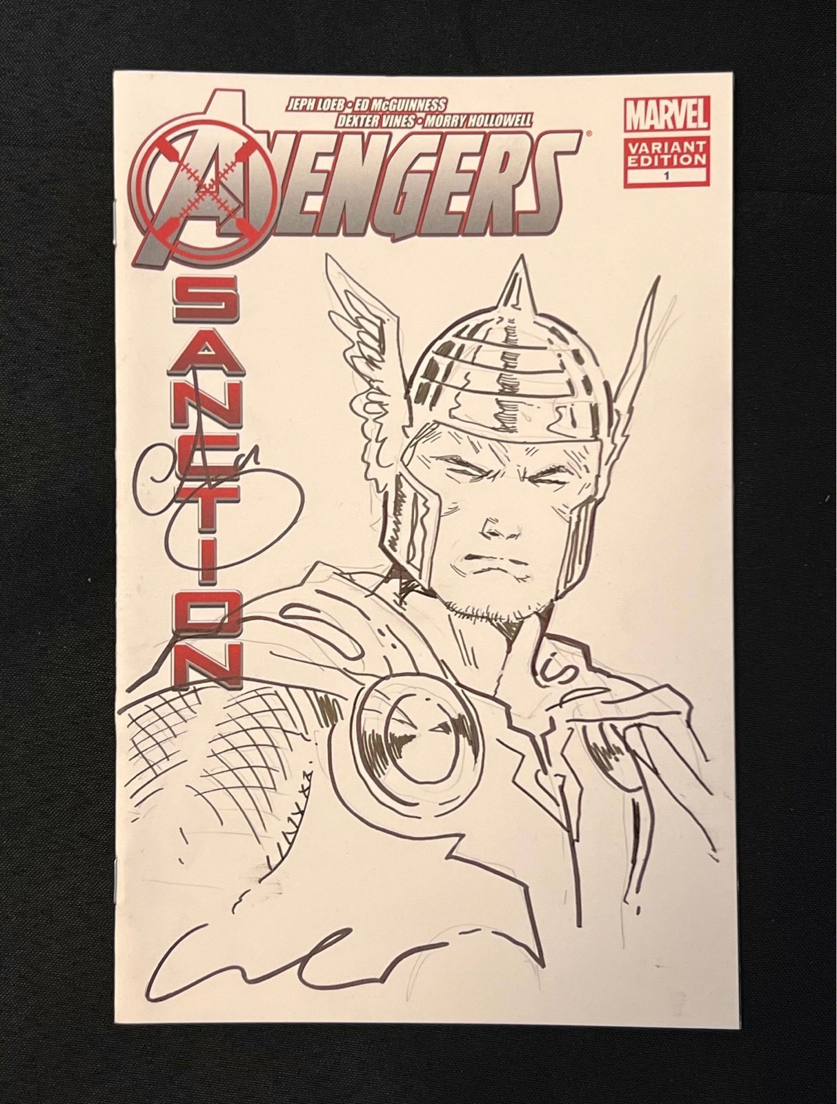 Thor Original Sketch By Isaac And Esau Escorza W/COA