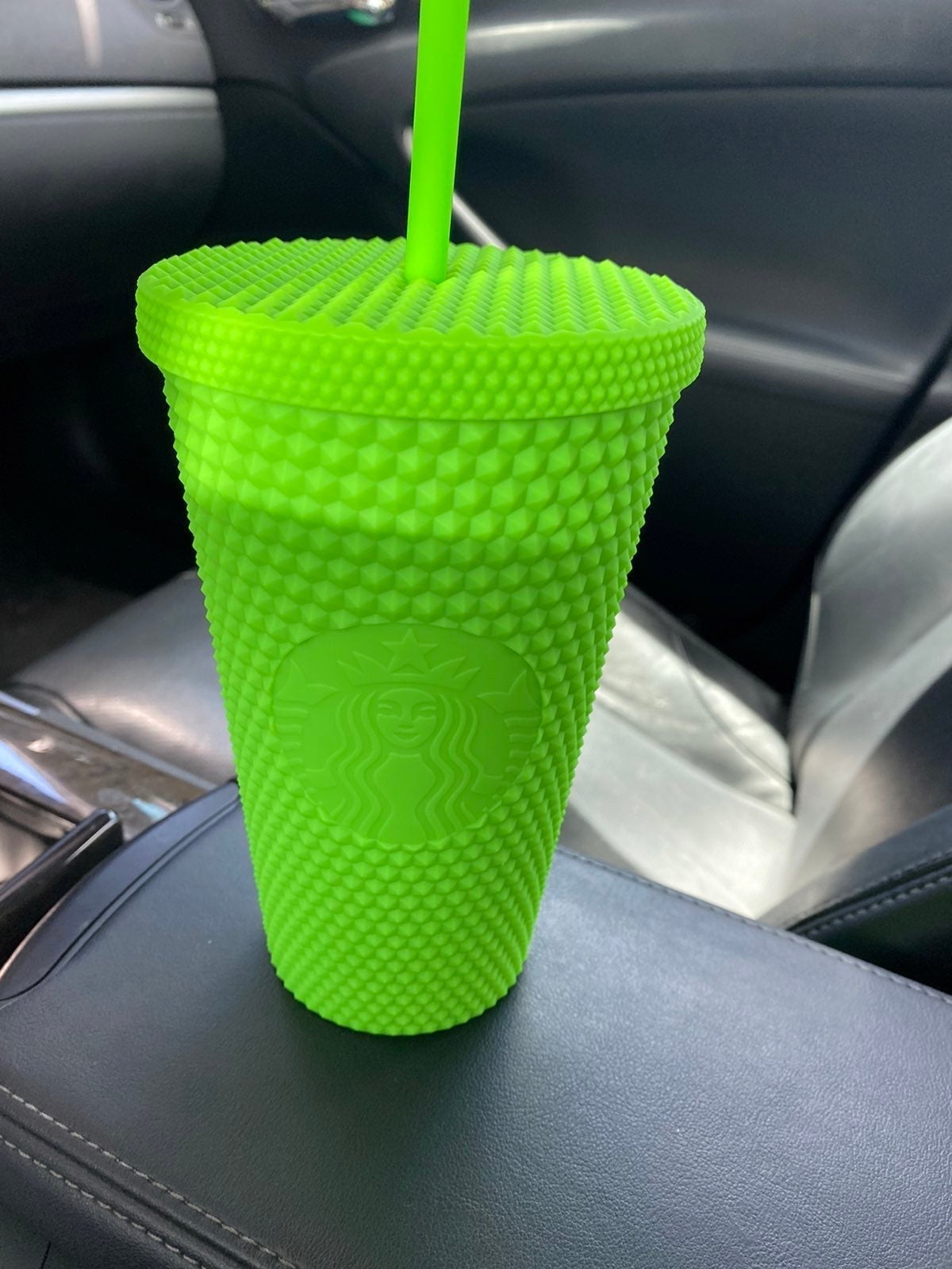 Starbucks Tumbler Grande Neon Green Studded