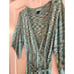 Stacia maxi belted spun rayon variated green and blue dress size medium
