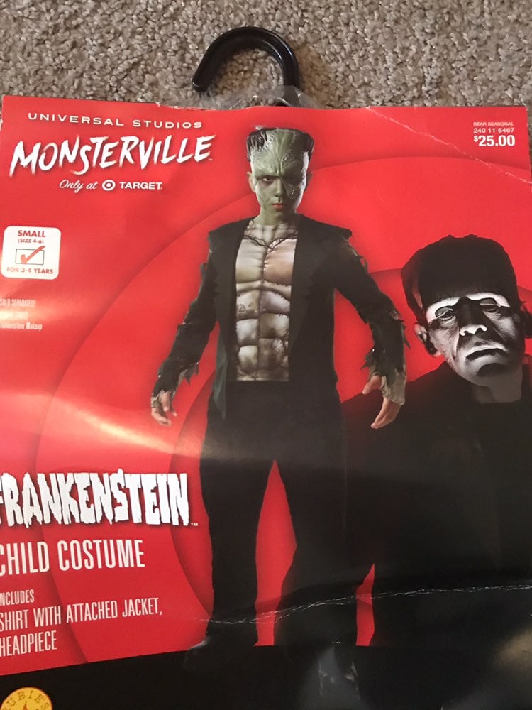 Kid Frankenstein Costume Size 4-6