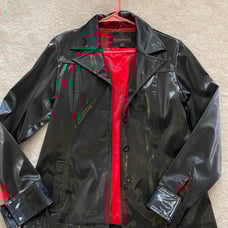 Vintage Black Shiny Misdemeanor 90s Y2K rain jacket