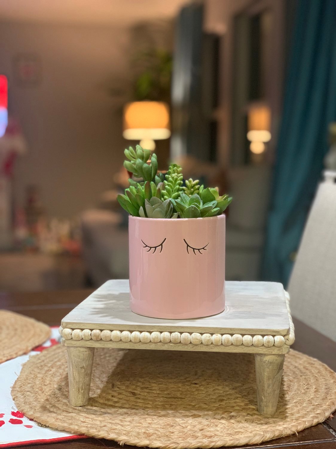 Face Planter with faux Succulents