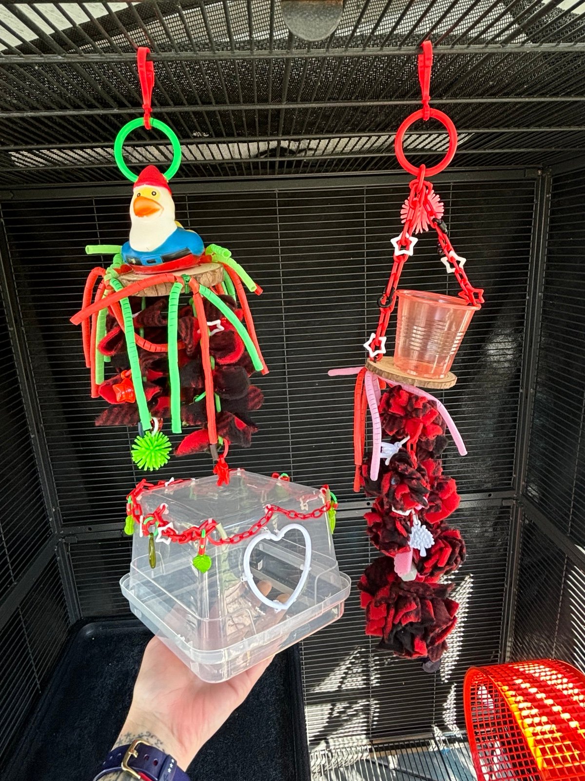 Sugar Glider Kitchen / Holiday Gift Set with Fun Pulley Toys & Fleece Pom Poms /