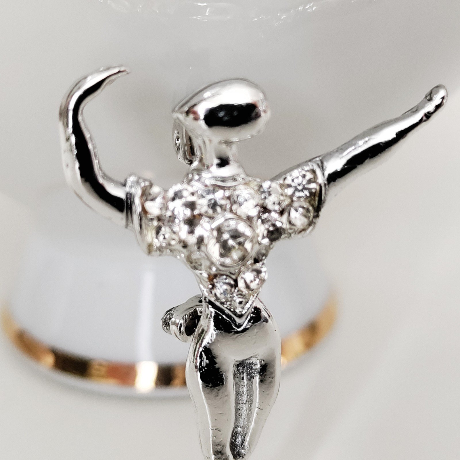 Vintage Male Ballet Dancer Brooch Silver Tone 1.5 inches