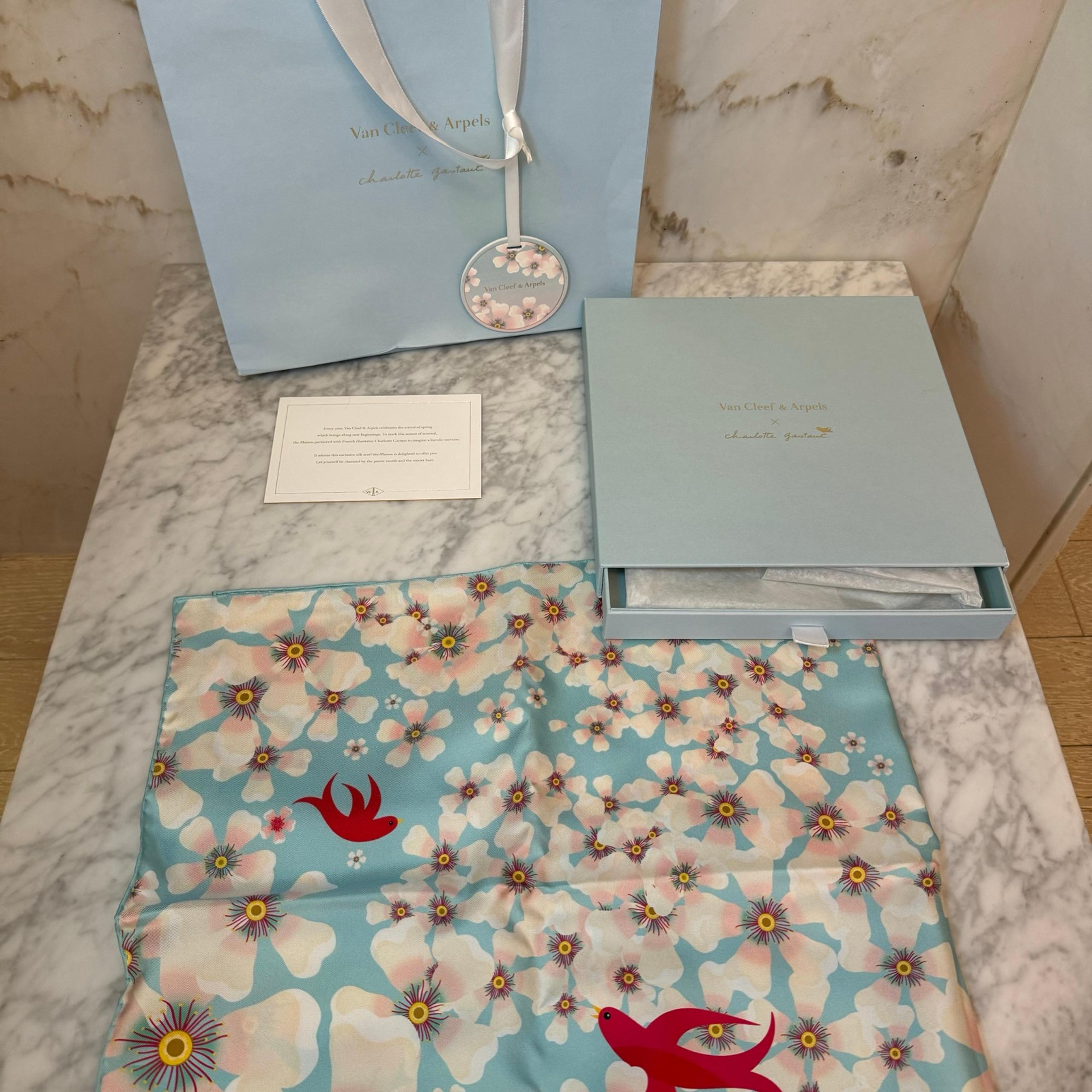 VAN CLEEF AND ARPELS X CHARLOTTE GASTAUT Spring edition scarf brand new