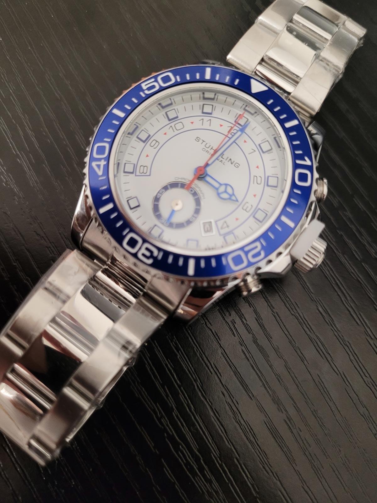 NEW Full Set Stuhrling Aqua diver 42MM Stainless Steel Men's Watch