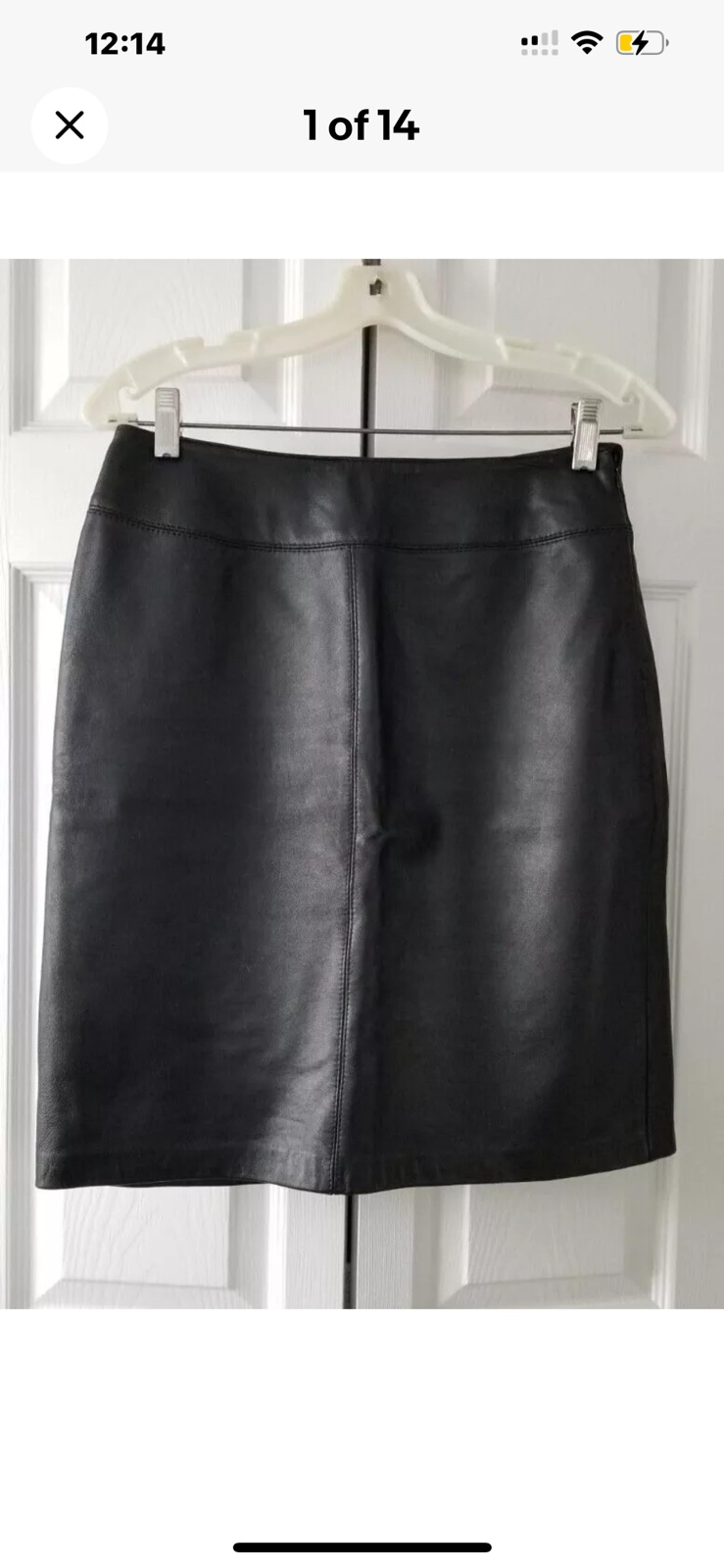 Croft & Barrow  black leather pencil Skirt women’s size 8