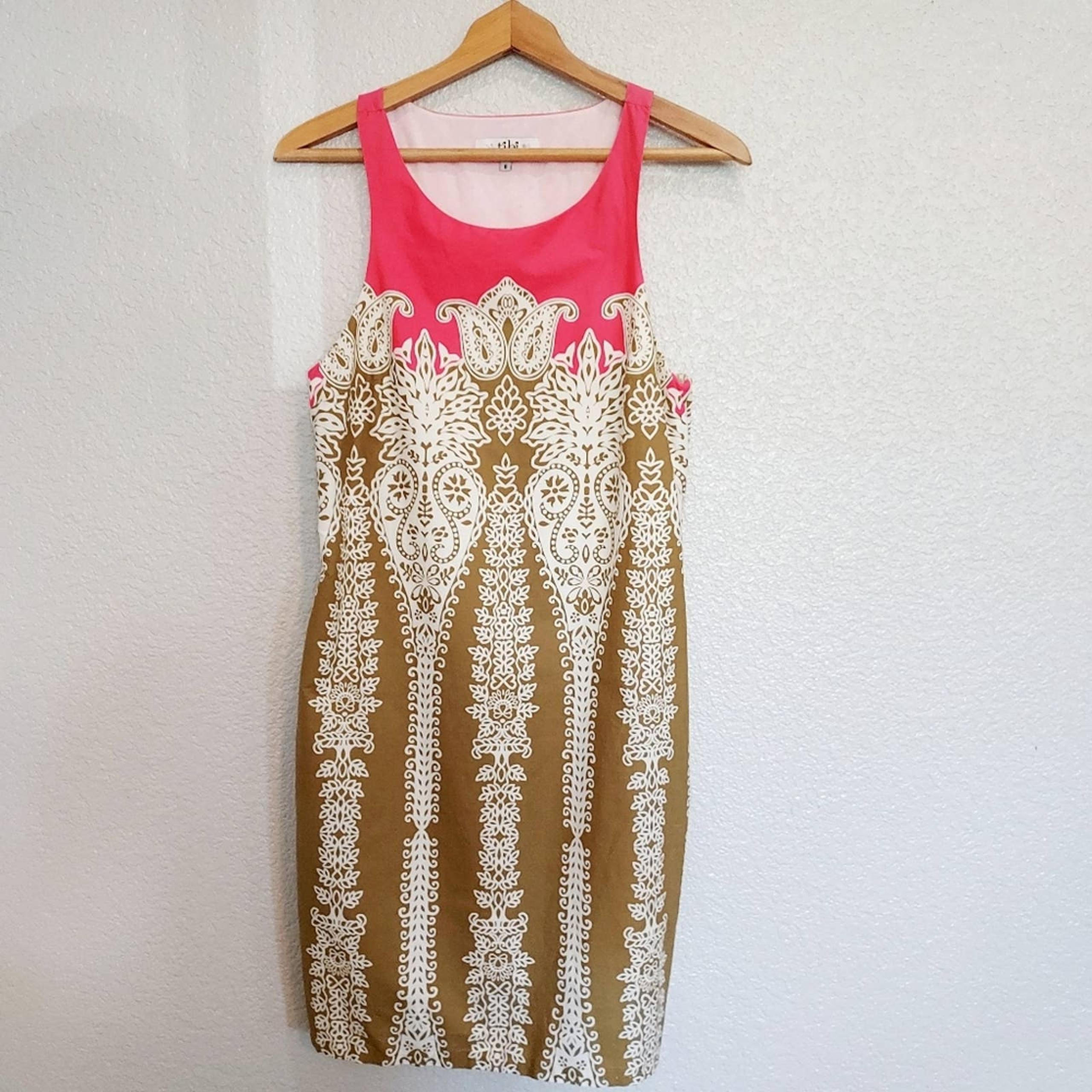 Tibi Spring/Summer Olive Green & Pink Paisley Size 8
