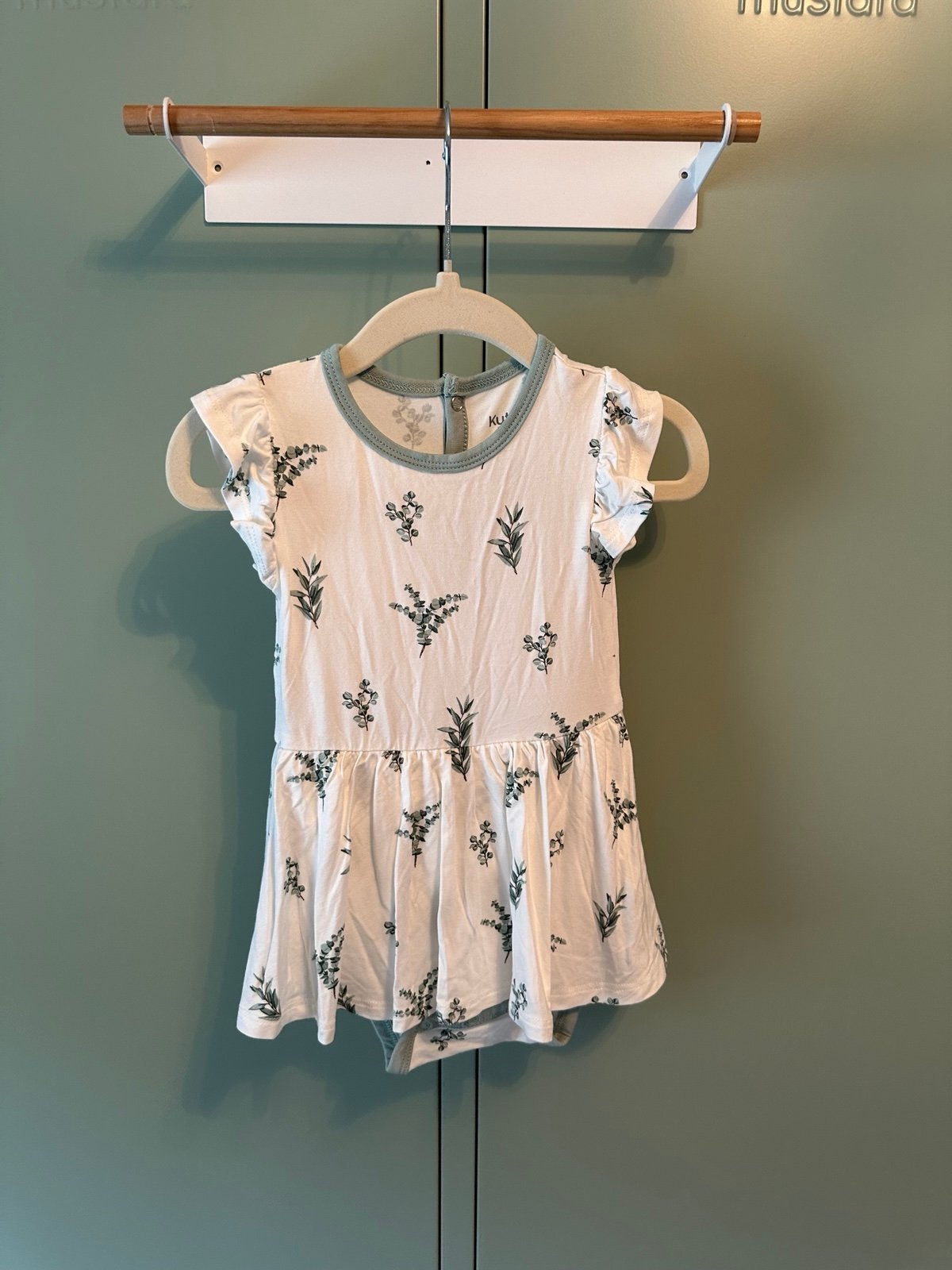 Kyte Baby Twirl Bodysuit Dress Eucalyptus NWOT 6-12mo