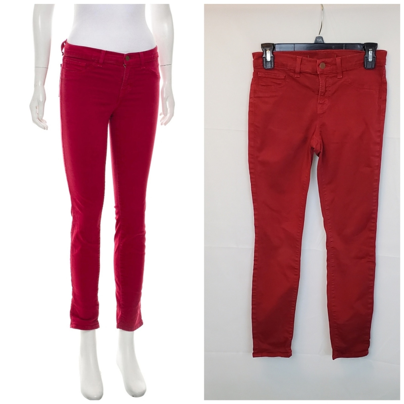 J BRAND Black Cherry Skinny Leg Pants 811K120 Size 26 ~ Pop of Color Streetwear