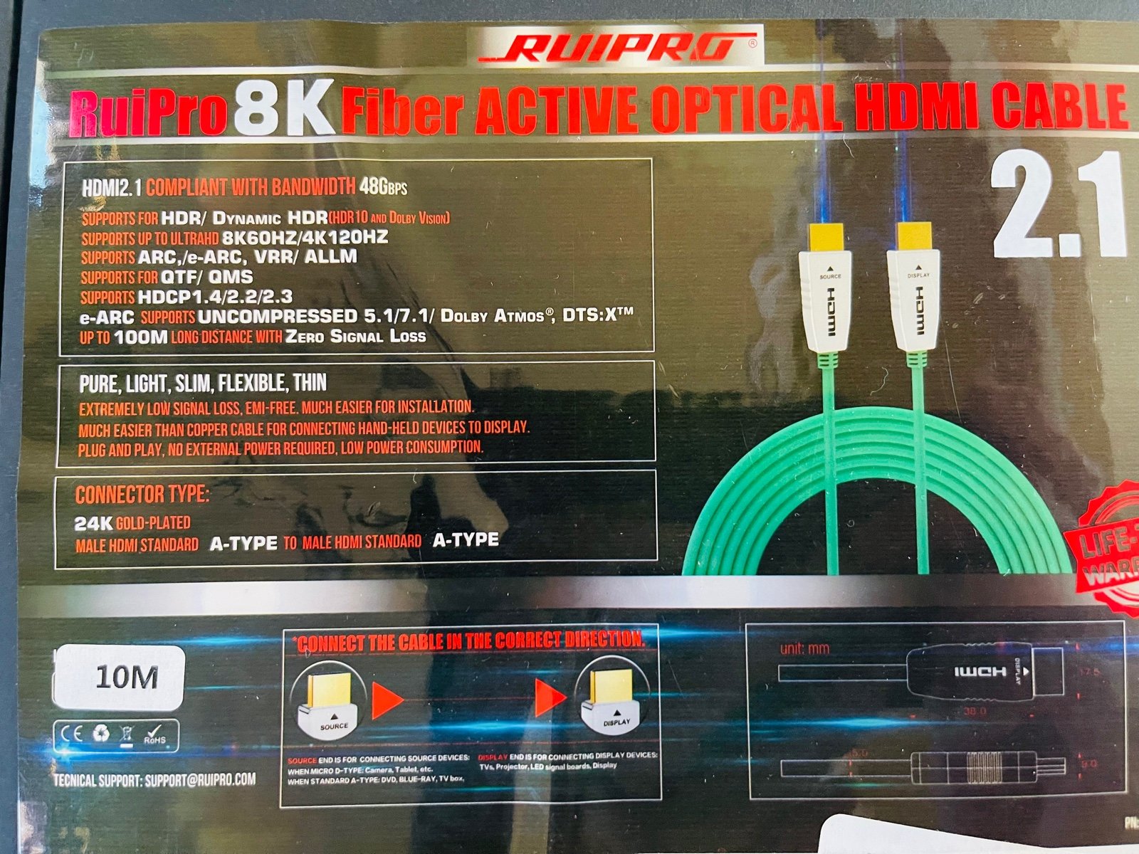 8k HDMI 10 meter (33ft) cable